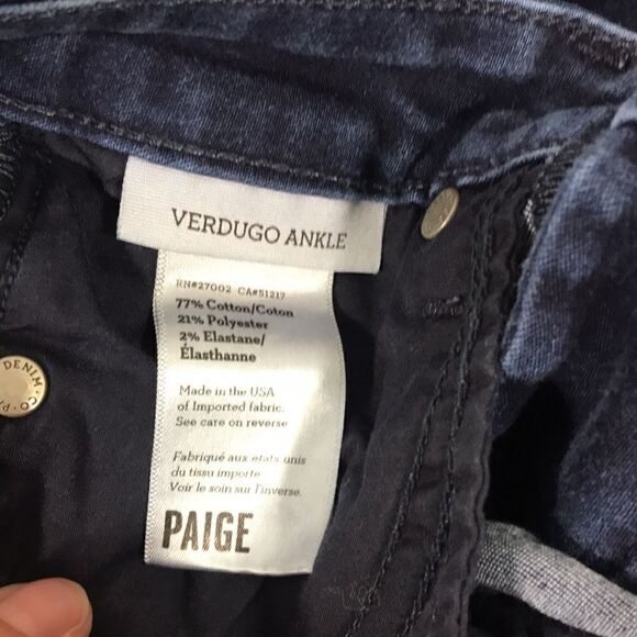 Paige Verdugo Ankle Size 25 dark wash, some signs of stretch GUC - Picture 5 of 5